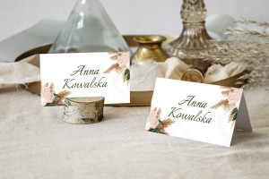 Winietki ślubne na stół Pampas Boho
