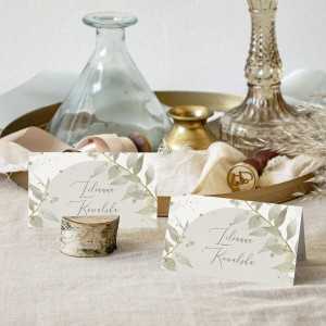 Winietki ślubne na stół White Ruscus
