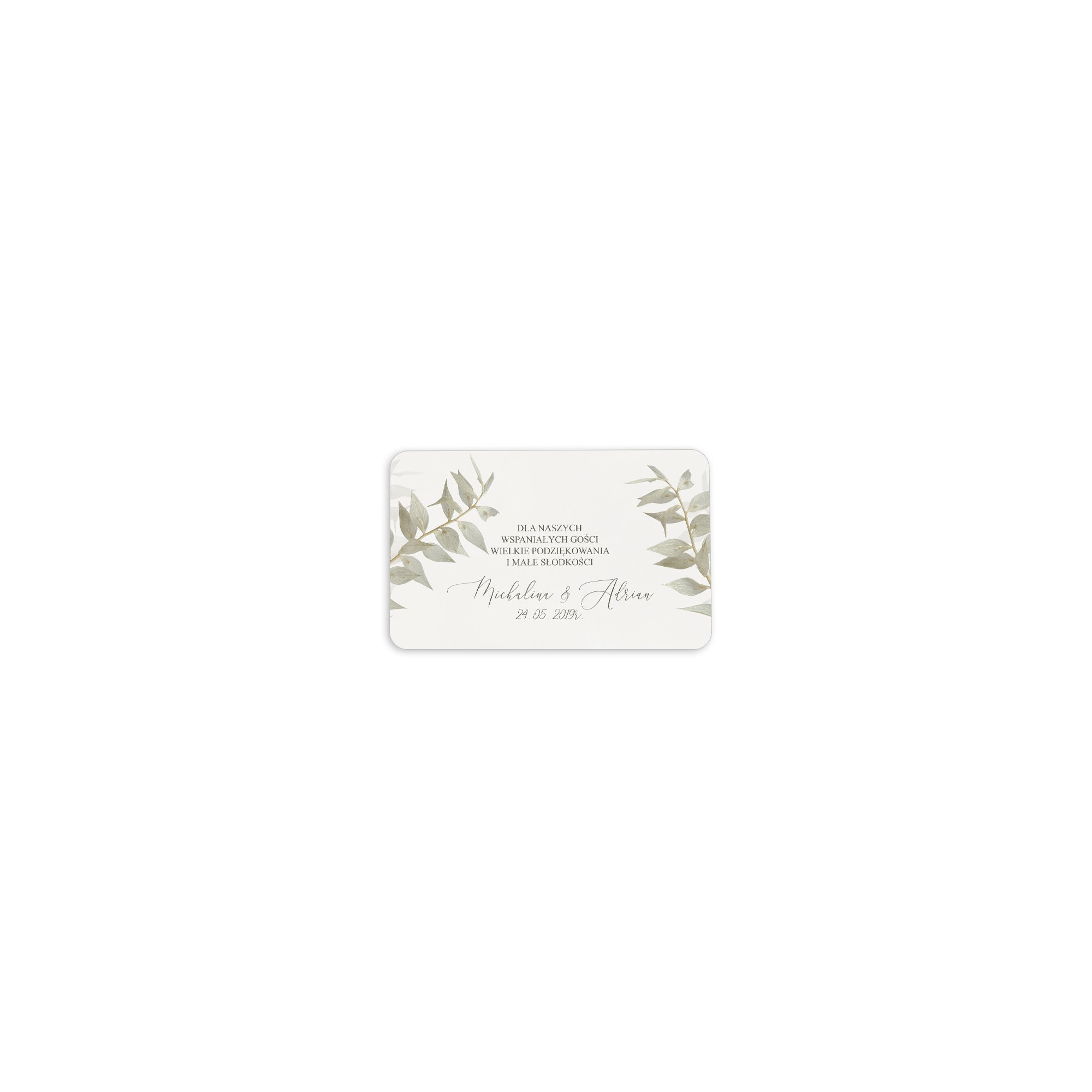 Naklejki na ciasto weselne 8szt White Ruscus