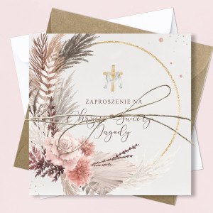 Zaproszenie na Chrzest Święty - KREATOR - Boho Wreath