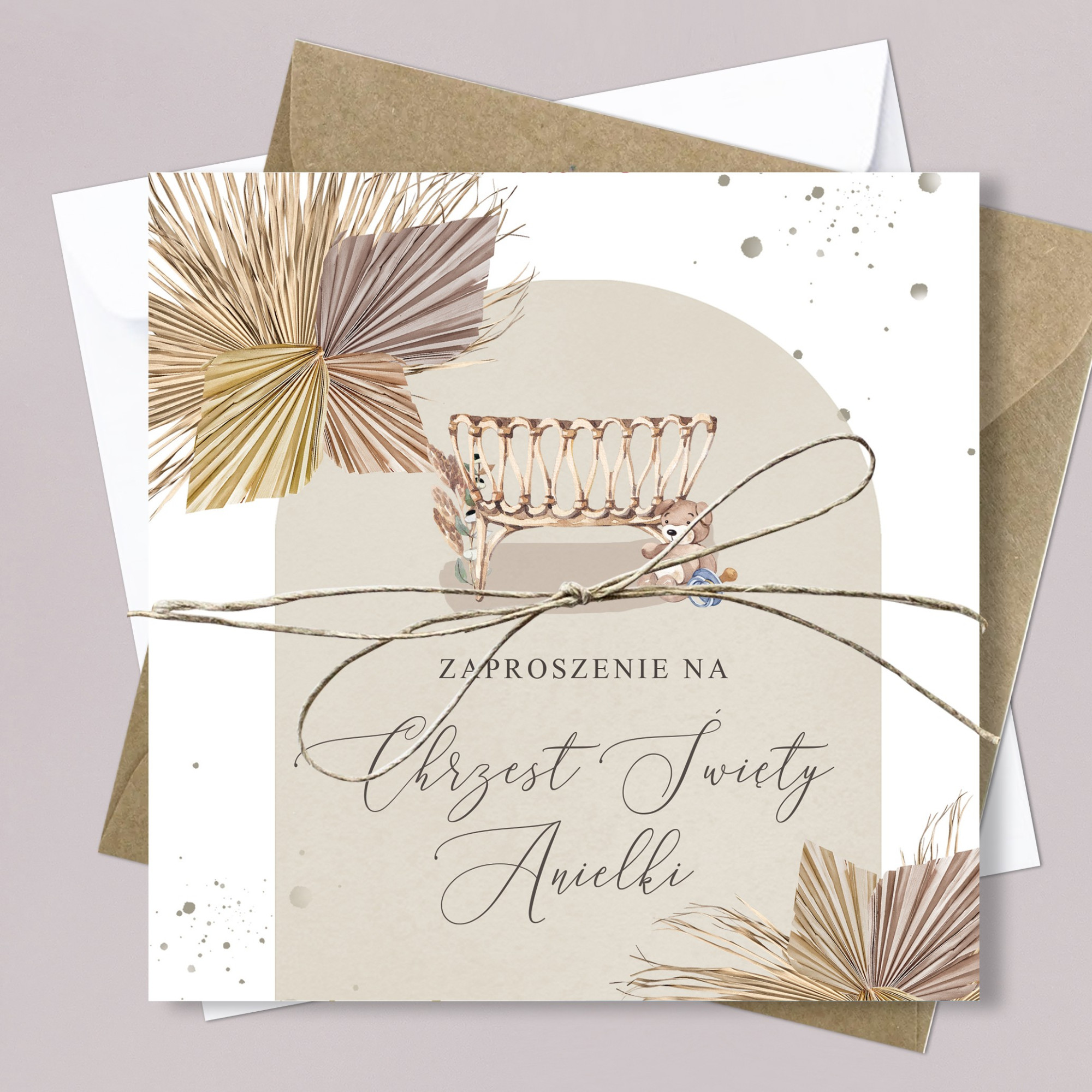 Zaproszenie na Chrzest Święty - KREATOR - Boho Room