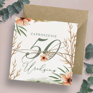 Zaproszenie z KREATOREM Flora na 18 20 30 40 50 60 70 80 90 100 Urodziny Urodzinowe