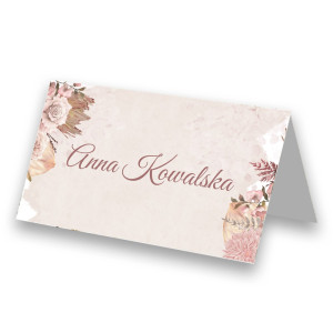 Winietki na Chrzest Święty Boho Flowers Realizacja w 24h