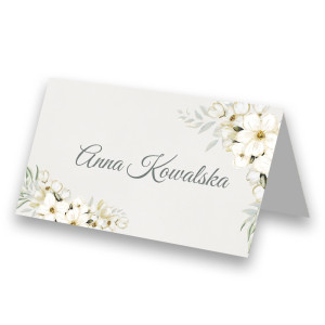 Winietki na Chrzest Święty White Flowers Realizacja w 24h