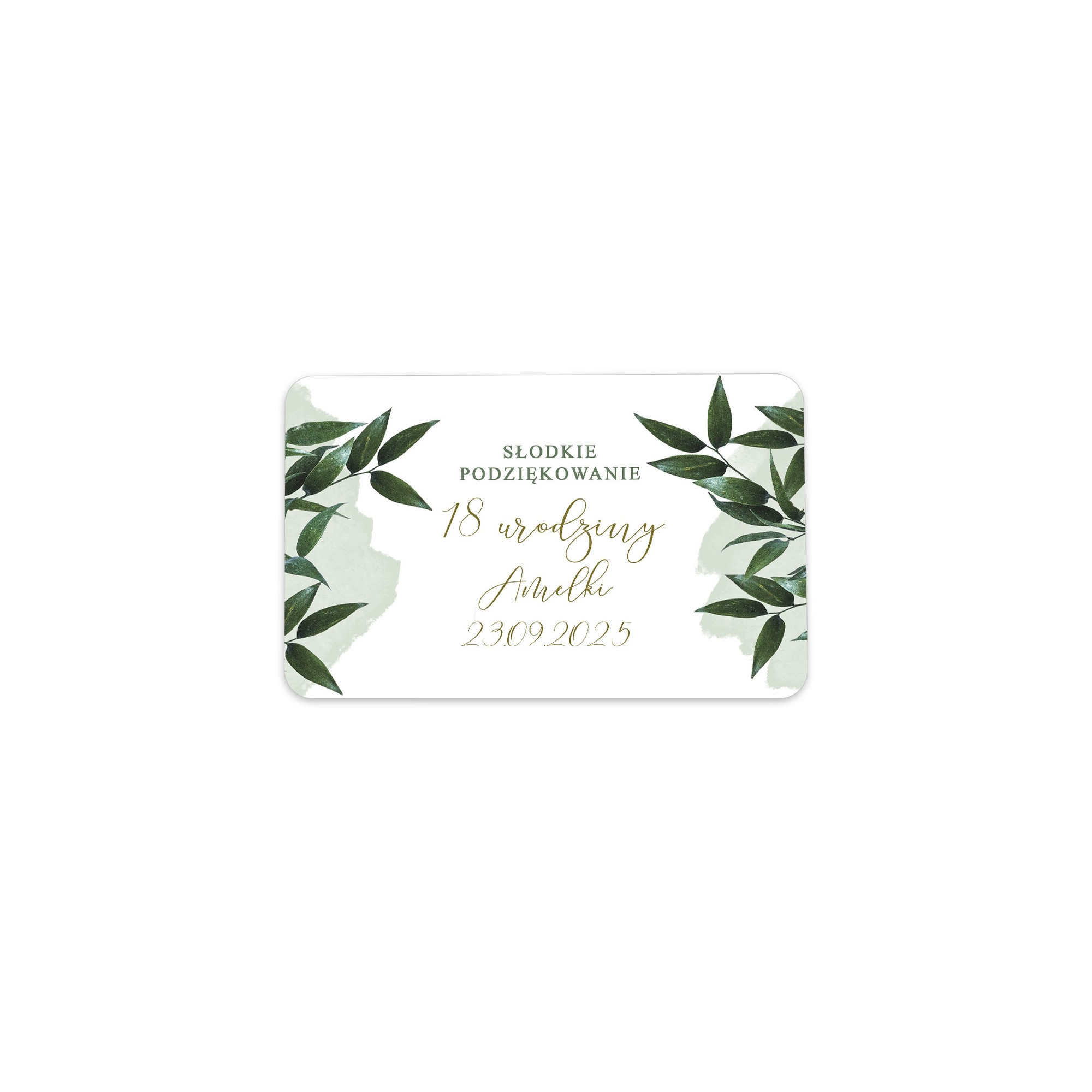 Naklejki na ciasto Urodziny Roczek 24szt Green Lush Realizacja w 24h