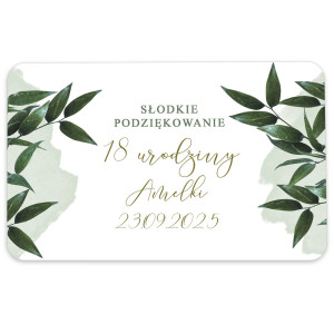 Naklejki na ciasto Urodziny Roczek 24szt Green Lush Realizacja w 24h