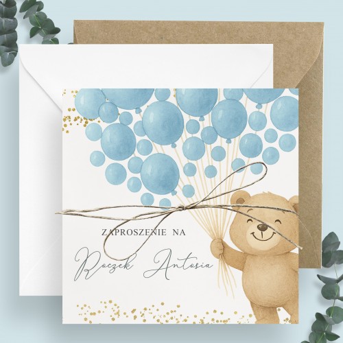 Zaproszenia Miś Sparkle...