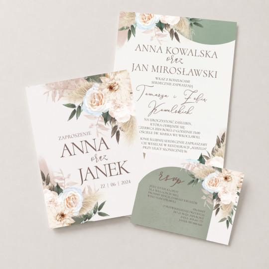 Zaproszenie ślubne z RSVP Romantic Flowers