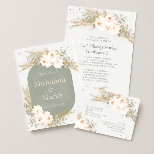 Zaproszenie ślubne z RSVP Boho Sage