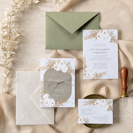 Zaproszenie ślubne z RSVP Boho Sage
