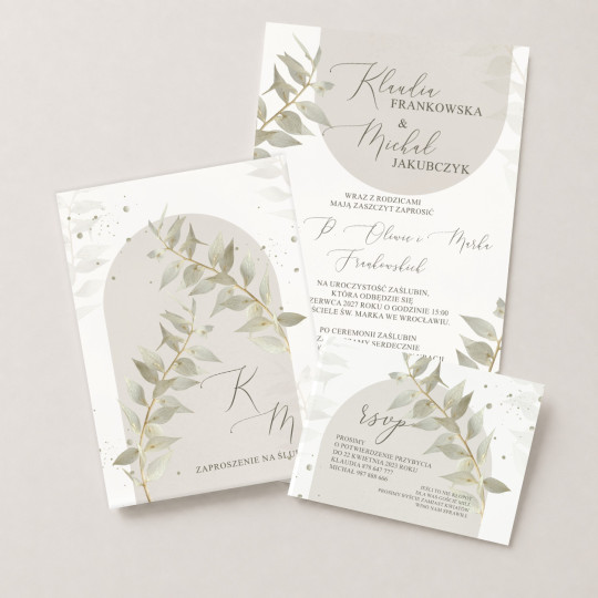 Zaproszenie ślubne z RSVP White Ruscus