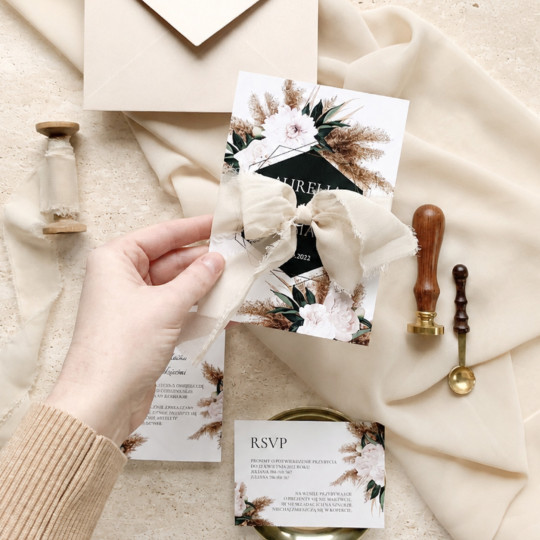 Zaproszenie ślubne z RSVP Pampas Boho