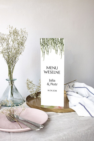 Menu weselne składane wolnostojące Starzec
