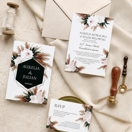 Zaproszenie ślubne z RSVP Pampas Boho