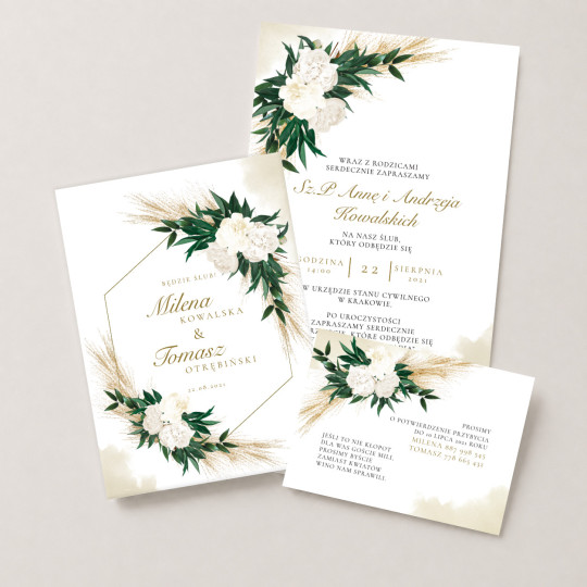Zaproszenie ślubne z RSVP Greenery Boho