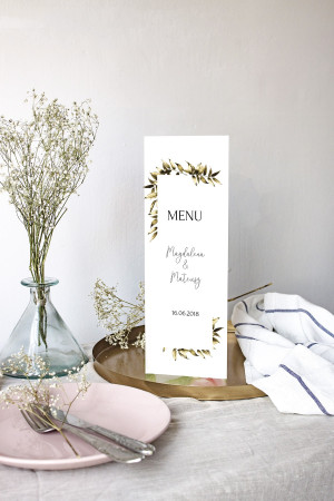 Menu weselne składane wolnostojące Złote Runo