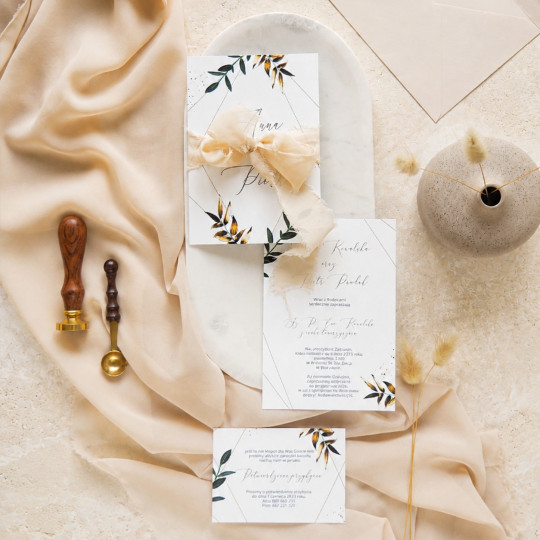 Zaproszenie ślubne z RSVP Gold Lush