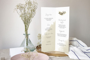 Menu weselne składane wolnostojące Złote Runo