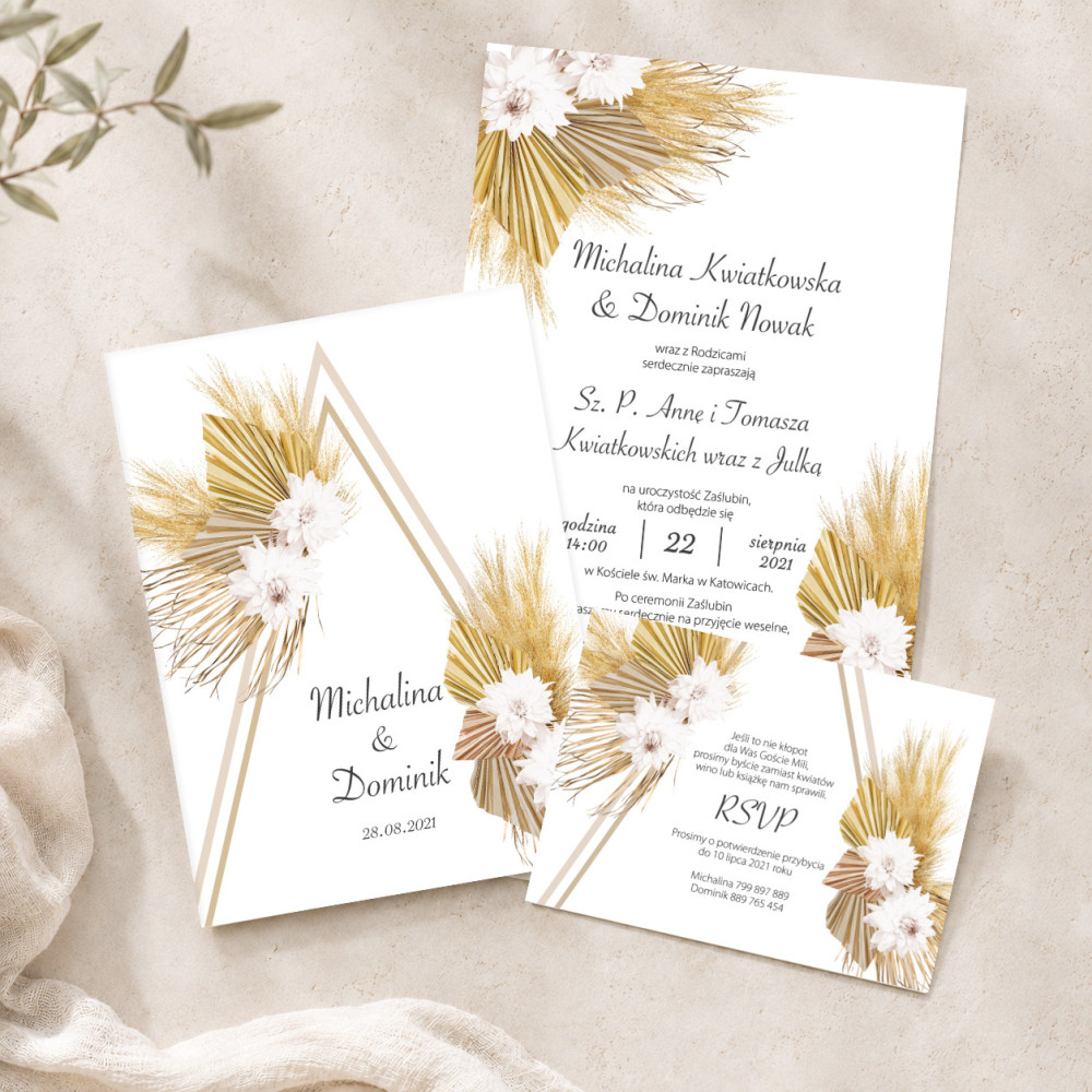 Zaproszenie ślubne z RSVP Pampas Love