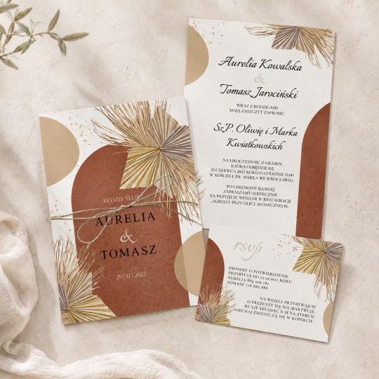 Zaproszenie ślubne z RSVP Boho Collage