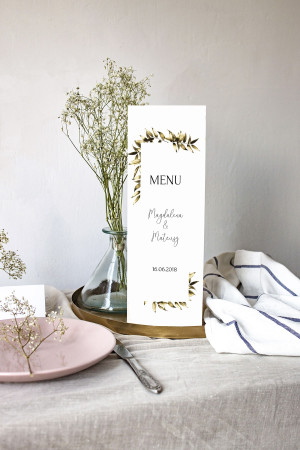 Menu weselne składane wolnostojące Złote Runo
