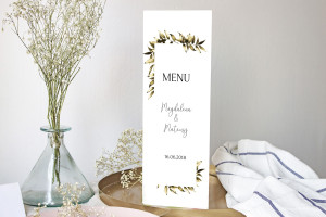 Menu weselne składane wolnostojące Złote Runo