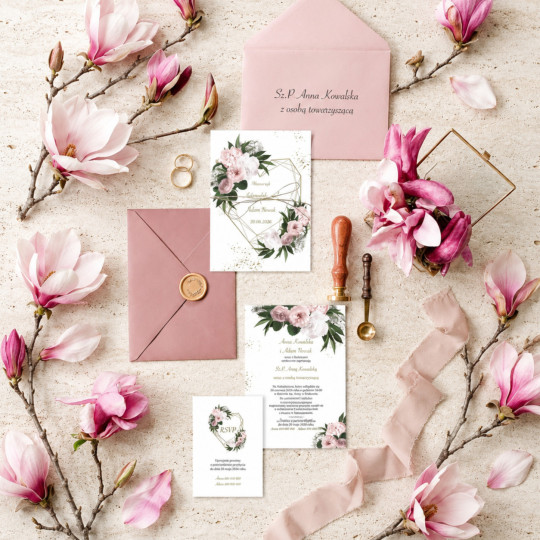 Zaproszenie ślubne z RSVP Floral Heart