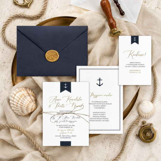 Zaproszenie ślubne z RSVP Marine Anchor