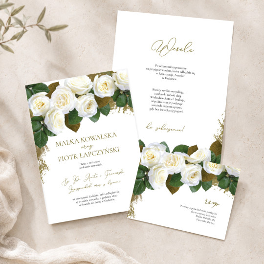 Zaproszenie ślubne z RSVP Elegant Rose