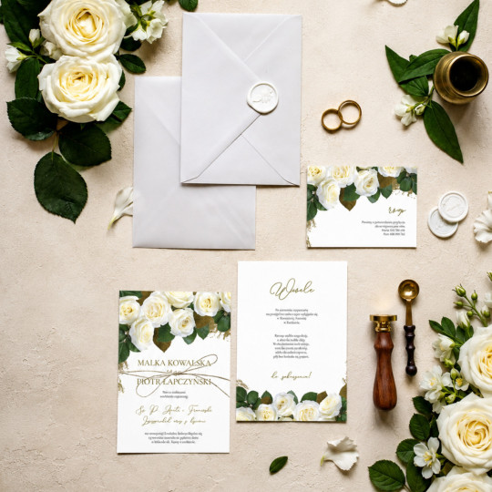 Zaproszenie ślubne z RSVP Elegant Rose