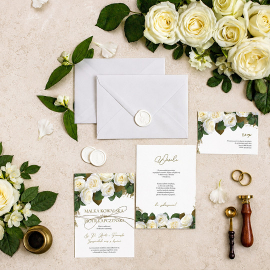 Zaproszenie ślubne z RSVP Elegant Rose