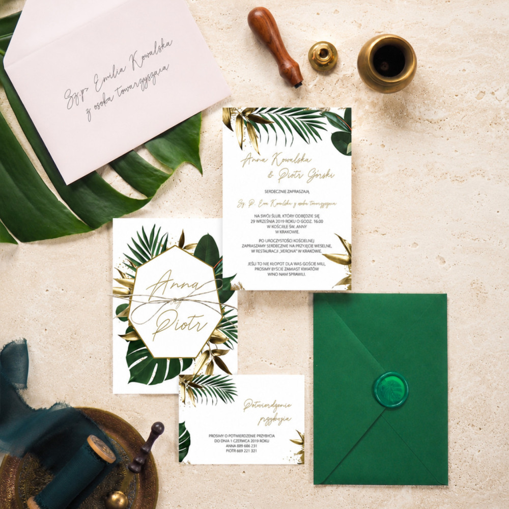 Zaproszenie ślubne z RSVP Tropical Luxury