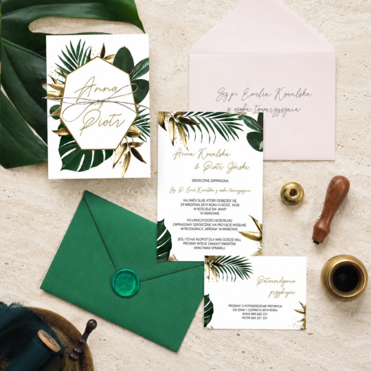 Zaproszenie ślubne z RSVP Tropical Luxury