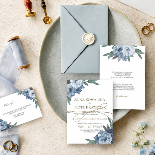 Zaproszenie ślubne z RSVP Vintage Blue