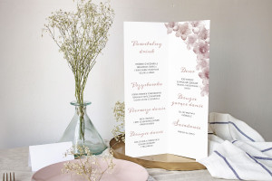 Menu weselne składane wolnostojące Kolkwicja