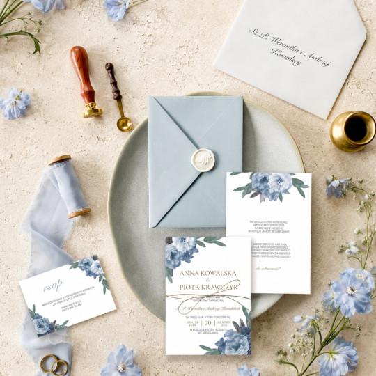 Zaproszenie ślubne z RSVP Vintage Blue