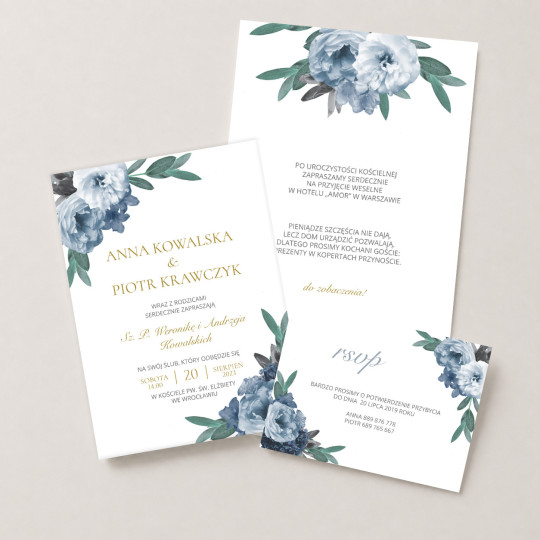 Zaproszenie ślubne z RSVP Vintage Blue