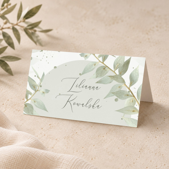 Winietki ślubne na stół White Ruscus
