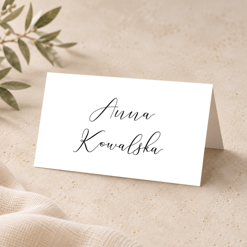 Winietki ślubne na stół Romantic Caligraphy