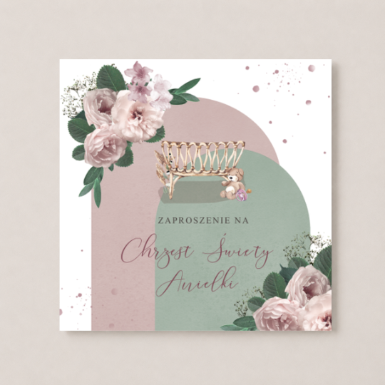 Zaproszenie na Chrzest Święty - KREATOR - Floral Room