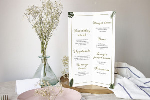 Menu weselne składane wolnostojące Tropical Mood
