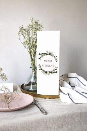 Menu weselne składane wolnostojące Natura