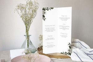 Menu weselne składane wolnostojące Natura