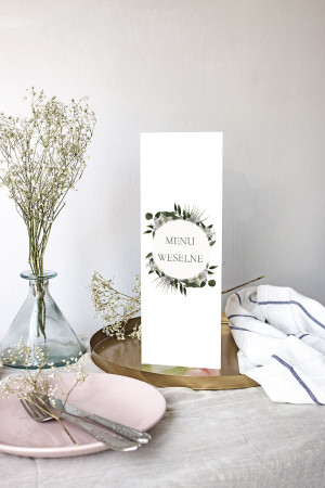 Menu weselne składane wolnostojące Natura