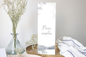 Menu weselne składane wolnostojące Biała Magia