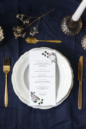 Menu weselne Pudrowy wianek