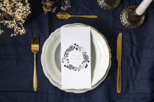 Menu weselne Pudrowy wianek