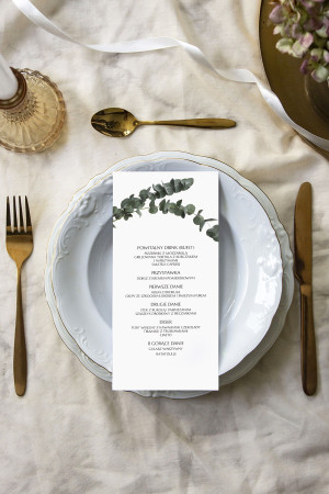 Menu weselne Miętowy Eukaliptus