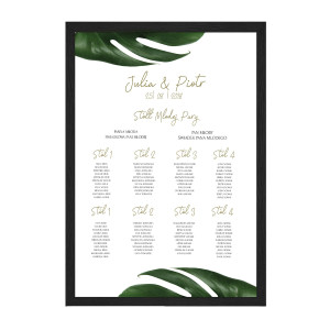 Plan stołów weselnych Monstera