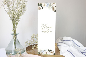 Menu weselne składane wolnostojące Angielska Róża